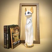 Для дома и интерьера handmade. Livemaster - original item White Cat: author`s painting. Handmade.