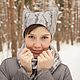 Праздничная шапочка, новогодняя шапочка с рожками,  Серебряные Рожки. Шапки. Светлана Мельникова. Интернет-магазин Ярмарка Мастеров.  Фото №2