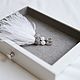 White feather earrings with sugar quartz and cubic Zirconia. Earrings. Wedding jewelry ANNARAI. My Livemaster. Фото №4