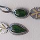 Серьги с хромдиопсидом, серебро 925, латунь. Серьги классические. EMerald Jewelry. Ярмарка Мастеров.  Фото №8
