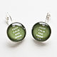 Earrings silver plated Keep calm (green). Earrings. Linda (LKdesign). Online shopping on My Livemaster.  Фото №2