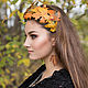 Set decoration leather Autumn jazz. Headband and earrings. Headband. lanssveta. My Livemaster. Фото №4