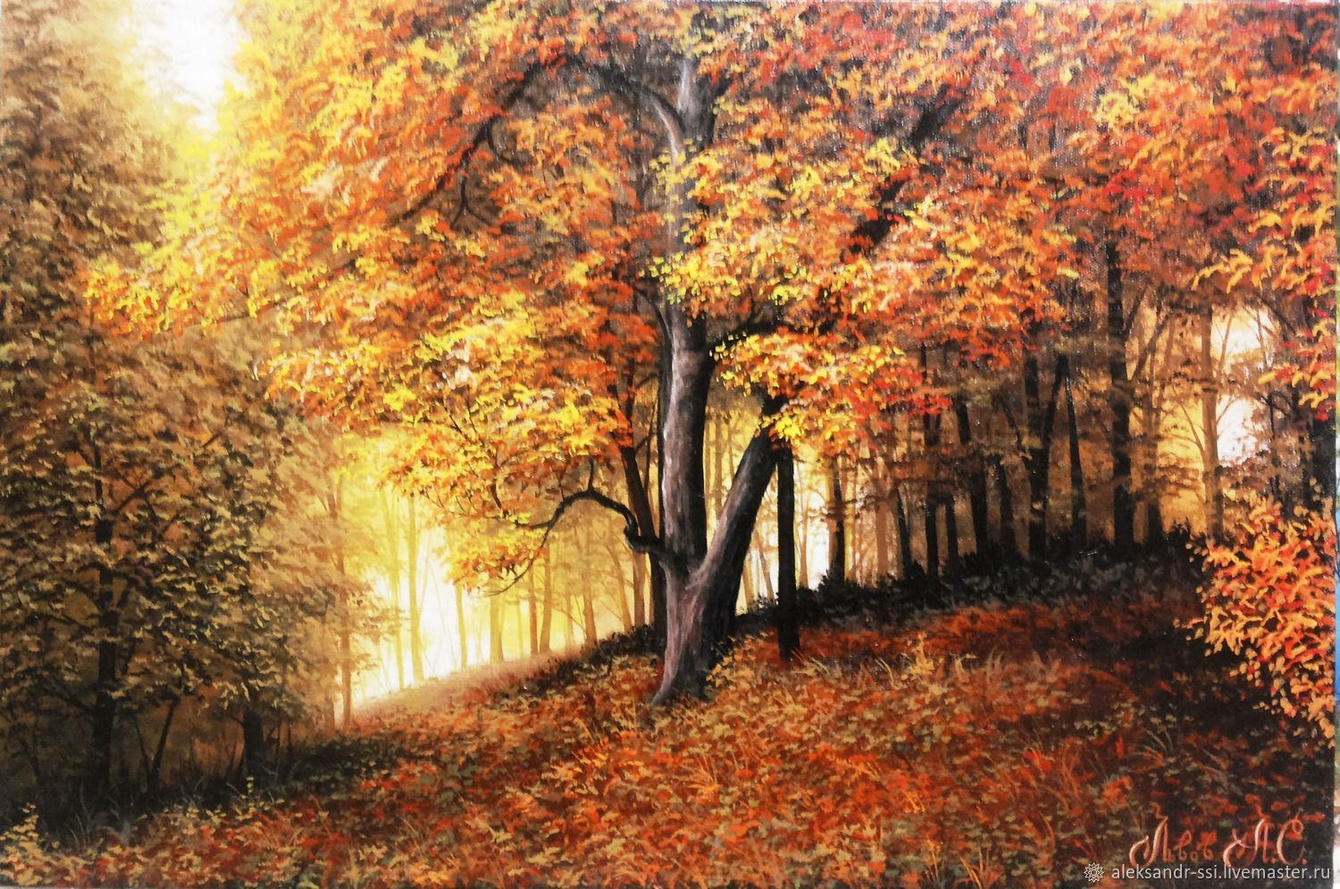 Картина осень в лесу