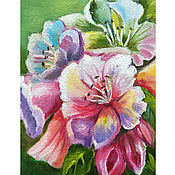 Картины и панно handmade. Livemaster - original item Painting azalea flowers 
