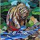 Витражная картина "Дальневосточный Медведь на рыбалке", Картины, Хабаровск,  Фото №1