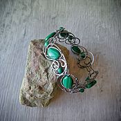 Украшения handmade. Livemaster - original item Malachite wire wrap bracelet. Handmade.