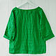 Green blouse oversize made of 100% linen. Blouses. etnoart (etnoart). My Livemaster. Фото №5