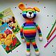 Rainbow puppy dog knitted plush Soft toy Dog, Stuffed Toys, Kemerovo,  Фото №1