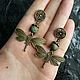 Order Earrings bronze dragonfly agate druzby. Jewelry Elena. Livemaster. . Earrings Фото №3