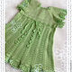 Knitted baby dress for girls 'Tender greens', , Novosibirsk,  Фото №1