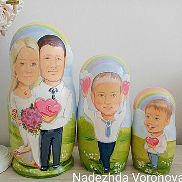 Подарки к праздникам ручной работы. Ярмарка Мастеров - ручная работа Статуэтка: Матрешки по фото. Handmade.