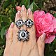 Комплект с сапфирами и топазом белым. Комплекты украшений. Jewelry fashion. Интернет-магазин Ярмарка Мастеров.  Фото №2