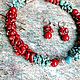 Choker necklace with coral and turquoise howlite, Necklace, Aban,  Фото №1