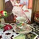 Чашка с блюдцем Пасхальные открытки. Фарфор, роспись, позолота. Чайные пары. Анна Орлова. Дом с историей.. Ярмарка Мастеров.  Фото №5