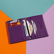 Сумки и аксессуары handmade. Livemaster - original item Cardholder Mini-wallet Hermes Purple. Handmade.