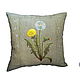 Decorative interior pillow linen embroidery sofa cushion, Pillow, Gelendzhik,  Фото №1
