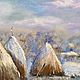 Oil paintings Winter Landscape Haystacks. Pictures. ynik07. Online shopping on My Livemaster.  Фото №2