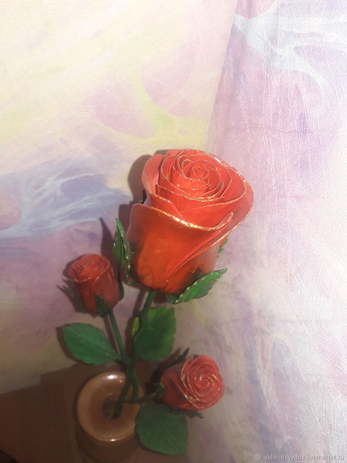 Вазы: деревянная роза в вазе в интернет-магазине на Ярмарке Мастеров ...