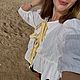 Блуза белая Испанка с желтыми лентами. Блузки. Boho. Ярмарка Мастеров.  Фото №8