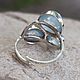 Кольца безразмерное с натуральным аквамарином. Кольца. JewelryStudioGem. Ярмарка Мастеров.  Фото №4
