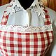 aprons: Kitchen apron made of linen in a vichy cage. Aprons. silk fairy tale. My Livemaster. Фото №5