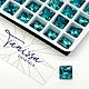 Кристалл квадрат Square Indicolite, 6мм, Tanissa Crystals, СТ322, Кристаллы, Санкт-Петербург,  Фото №1