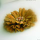 Flower brooch felted 'Redhead fantasy', Brooches, Moscow,  Фото №1