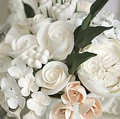 Цветы и флористика handmade. Livemaster - original item Bouquet White. Flowers polymer clay handmade.. Handmade.
