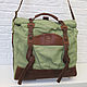 Bag canvas and leather, Travel bag, Lyubertsy,  Фото №1