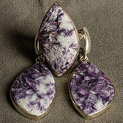 Украшения handmade. Livemaster - original item Lepidolite earrings and ring.. Handmade.