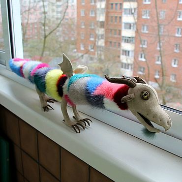 Куклы и игрушки ручной работы. Ярмарка Мастеров - ручная работа Игрушка из меха норки Радужный Дракон. Handmade.