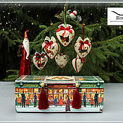 Сувениры и подарки handmade. Livemaster - original item Christmas decorations: Chest with toys 