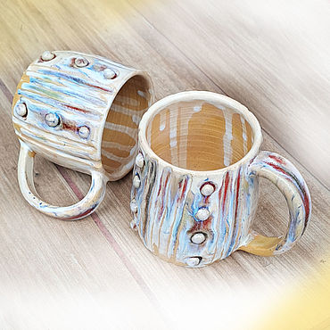 Посуда ручной работы. Ярмарка Мастеров - ручная работа Кружки 2 шт Осьминог. Handmade.
