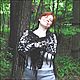Шаль "Чародейка" темно-коричневая полушерстяная. Шали. Елена- L. Интернет-магазин Ярмарка Мастеров.  Фото №2