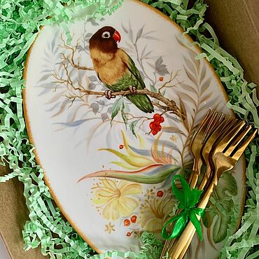 Посуда ручной работы. Ярмарка Мастеров - ручная работа Блюдо Попугай. Handmade.