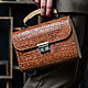 Leather Reptile clutch with wood. Clutches. Mart Bags (martbags). Online shopping on My Livemaster.  Фото №2