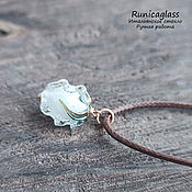 Украшения handmade. Livemaster - original item Pendant: White bud pendant lampwork. Handmade.