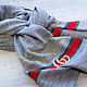 Серый   итальянский трикотажный  шарф из ткани Gucci, Шарфы, Москва,  Фото №1