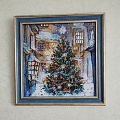 Картины и панно handmade. Livemaster - original item A beaded painting of a holiday under the windows. Handmade.