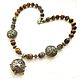 Necklace 'lion heart' (tiger's eye, pyrite, brass). Necklace. Pani Kratova (panikratova). Online shopping on My Livemaster.  Фото №2