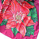 Batik Shawl 'Poinsettia' Natural silk 100% Painted. Shawls1. Silk Batik Watercolor ..VikoBatik... My Livemaster. Фото №5