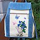 Рюкзачок голубой с зайчиком, Классическая сумка, Тольятти,  Фото №1