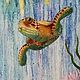 Painting underwater world Sea Turtle - 2 oil painting. Pictures. Kind paintings by Irina Belozerova. Online shopping on My Livemaster.  Фото №2