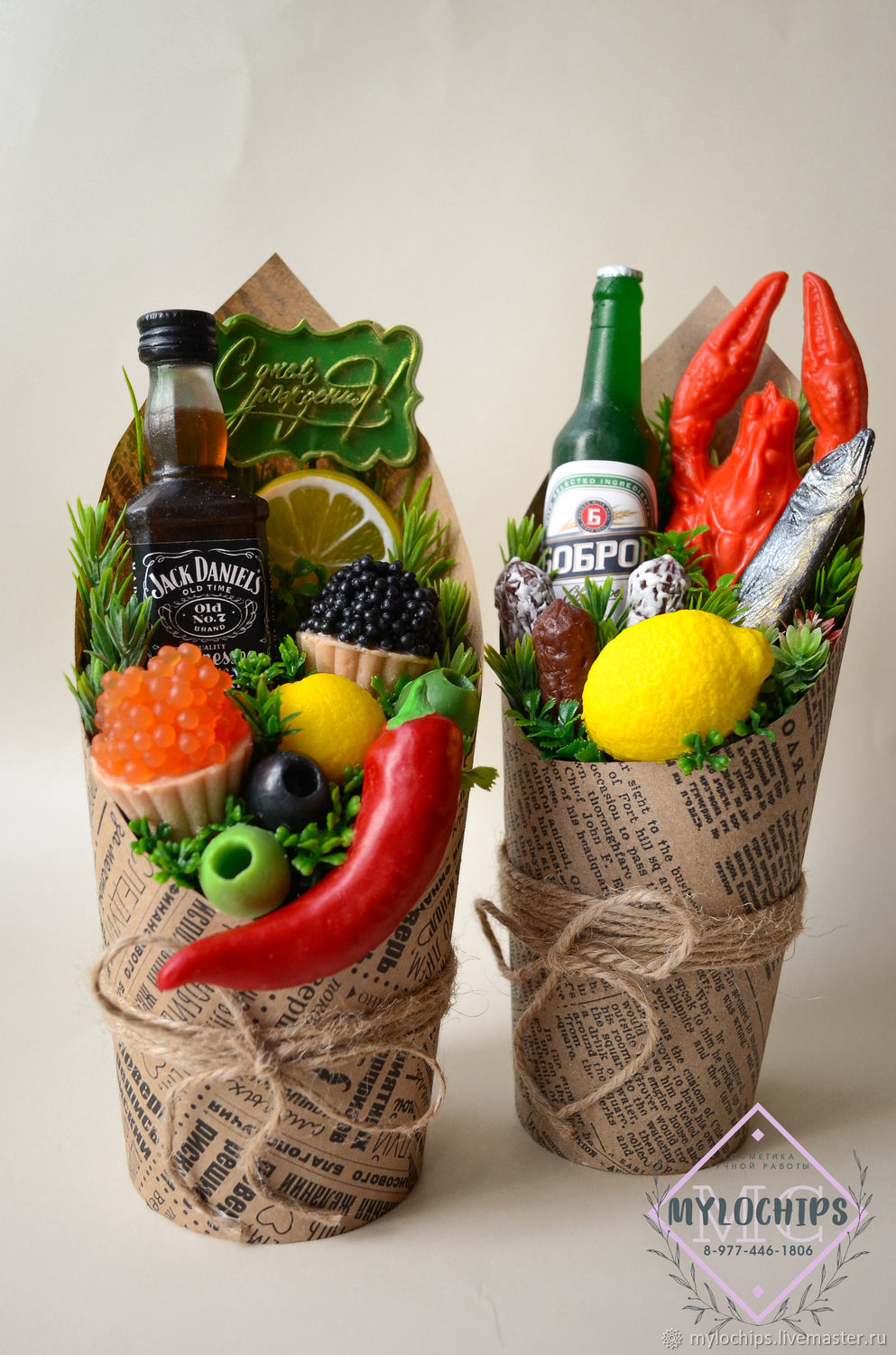 Подарки на 23 февраля: мужской FOOD-букет с Jack Daniels. Мыло в ...