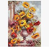 Картина маслом Букет цветов, 40 х 40 см
