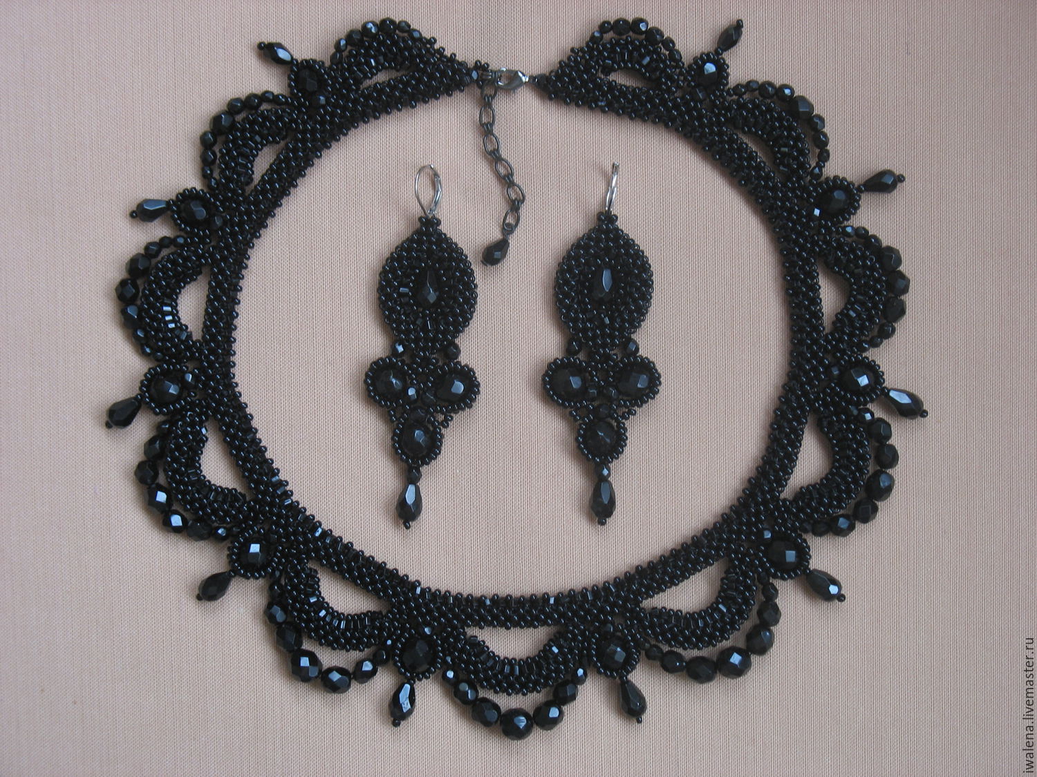 A complete set (necklace, ear-rings) is "Riddle", Jewelry Sets, St. Petersburg,  Фото №1