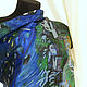 Order Scarf silk "Southern night". Scarf silk batik. Pictures and silk. Livemaster. . Scarves Фото №3