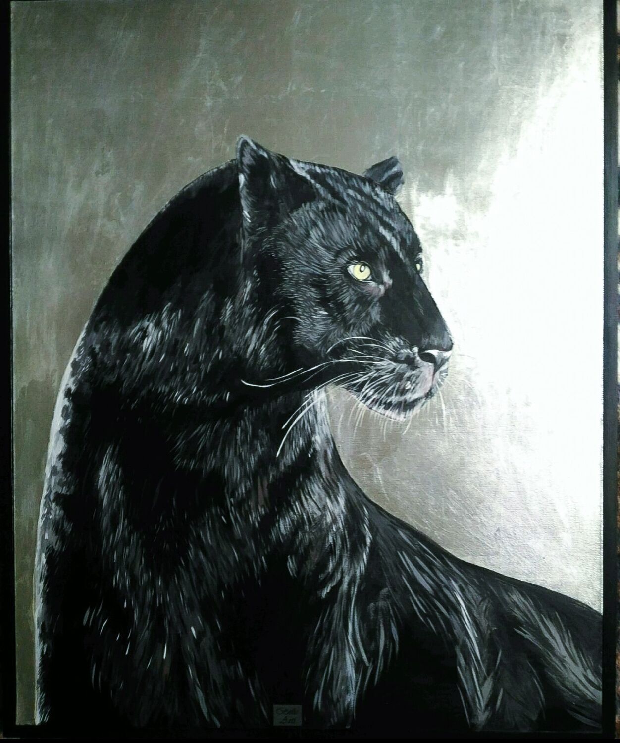Painting black panther with wild cats, Pictures, Moscow,  Фото №1