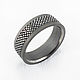 Grey titanium ring with a checkerboard pattern. Rings. asgdesign. Online shopping on My Livemaster.  Фото №2