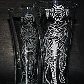 Посуда handmade. Livemaster - original item Geisha. Beer glasses. Handmade.